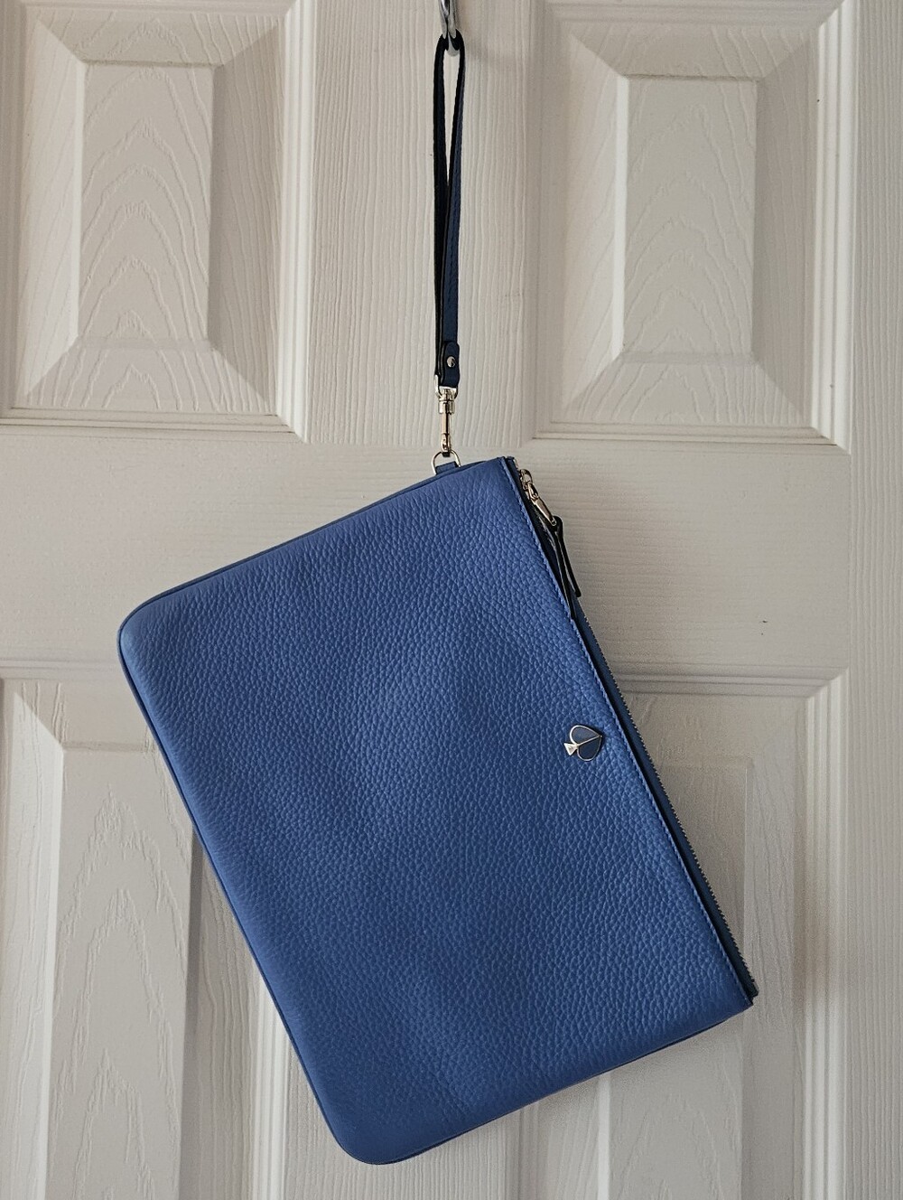 Kate Spade Blue Leather Wristlet Pouch, Like New, 10"x7.5", Phone Friendly